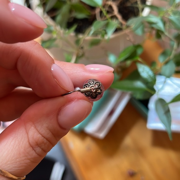 Sterling Silver Strawberry Quartz Dangle Earrings - Picture 7 of 8